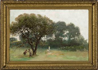 WILLIAM MORRIS HUNT Foggy Morning at Magnolia (Magnolia, Swinging in a Foggy Morning, from Studio Door, Looking Seaward).